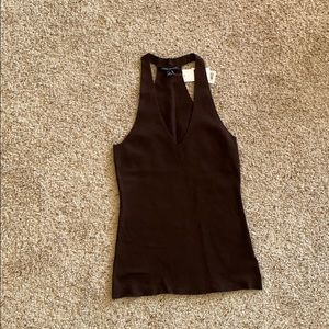 Banana Republic Brown V Neck Cotton Tank Top